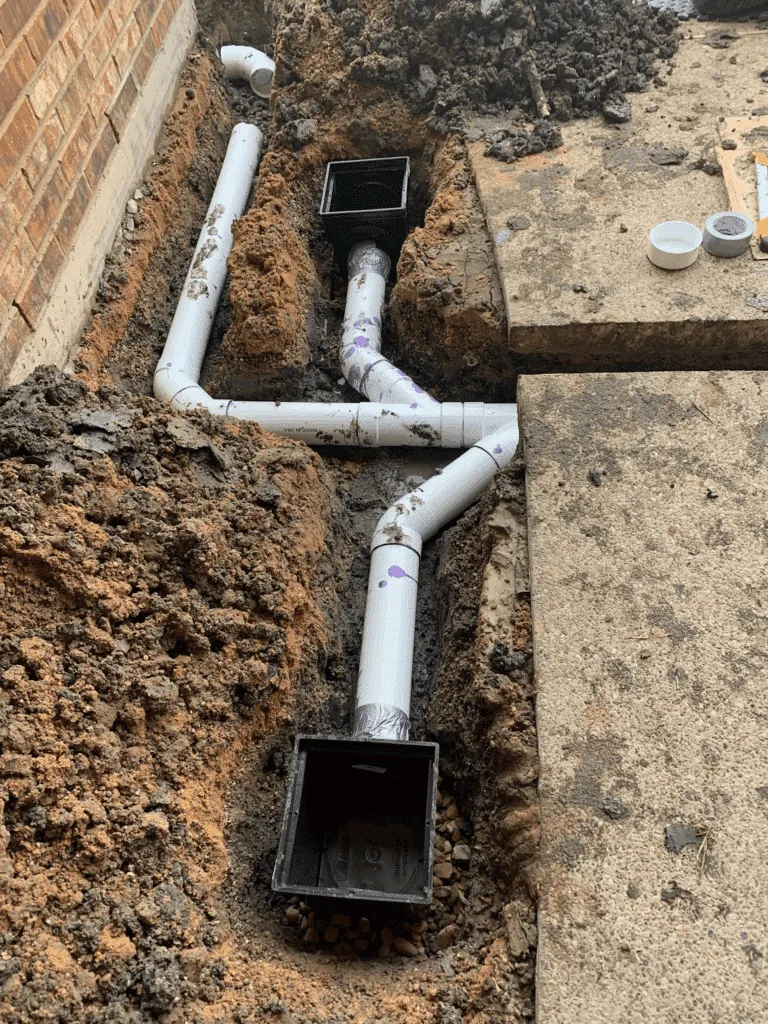 Protecting home foundation with French drain repair in Frisco Texas